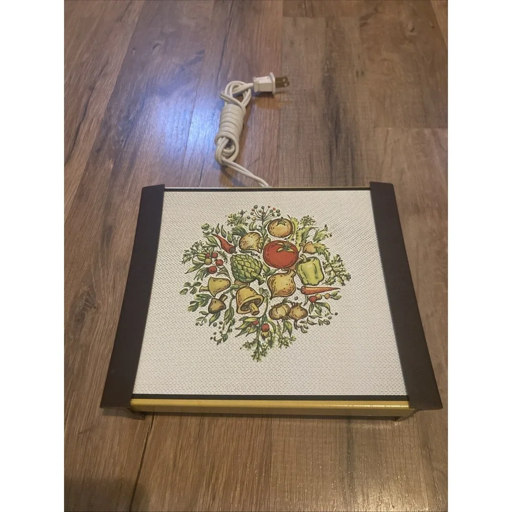 Vintage Electric Hot Plate Spice of Life Warm-O-Tray Garden Harvest Jasco Works
